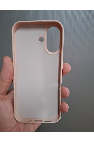 Apple Uyumlu iPhone 17 Logolu İçi Kadife Silikon Lansman Kılıf Pudra