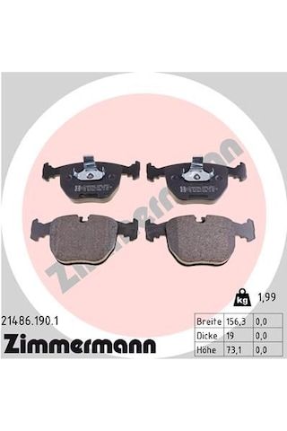 Bmw E39 M5 Ön Fren Balata Takımı 34112282556 Zımmermann 21486.190.1 Ön-takım