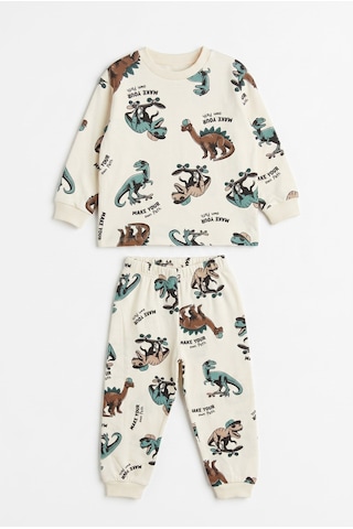Minipomes Skate Dino Erkek Çocuk Pamuklu Pijama Takım Bej