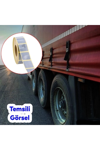 Tüvtürk Onaylı Beyaz Gri Kesik Reflektörlü Bant Gece Parlayan En 5 Cm 1 Mt İkaz Fosforlu Reflektif
