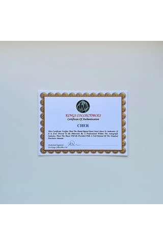 Cher 20x23 Cm Boyutunda El İmzalı Fotoğraf Ömür Boyu Coa
