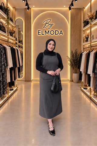 Elmoda Kadın Füme Ayarlanabilir Jile Elbise Füme Füme