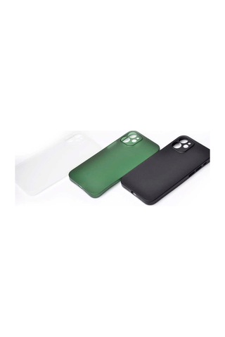 Apple Uyumlu iPhone 12 Kılıf Zore 1.Kalite Pp Silikon-Yeşil