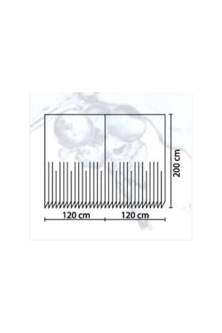 Zethome Jackline Banyo Duş Perdesi 0010 Gri Çift Kanat 2X120X200 Çok Renkli