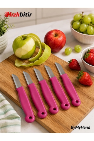 Bymyhand Pembe Meyve Bıçağı 6'lı Set Metal
