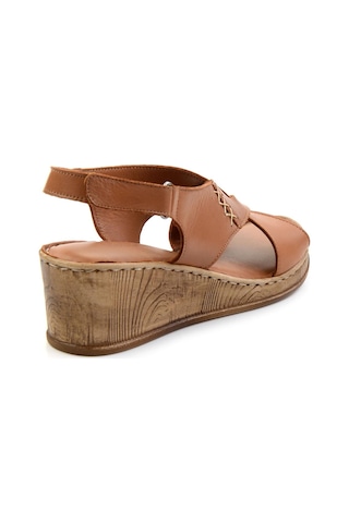 Bambi Taba Leather Kadın Sandalet K05552001203 Taba