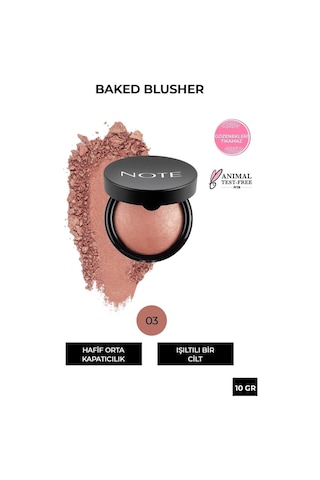 Note Cosmetique Baked Blusher Işıltılı Fırınlanmış Toz Allık - 03 Oriental Pink