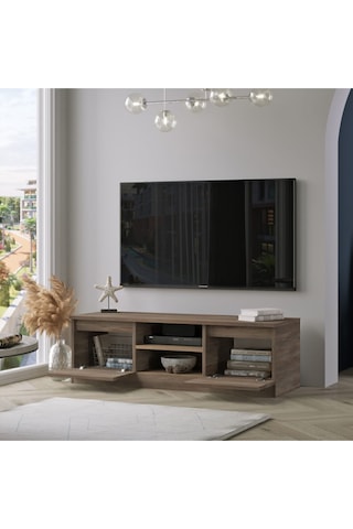 Cholet Tv Ünitesi Tv Sehpası 2 Kapaklı 120cm Kahve Cho1-cu Kahverengi
