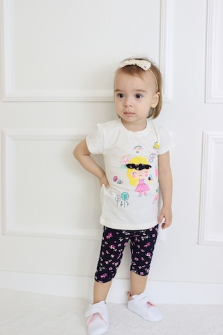 Harika Kids Kız Bebek Kaprili Kısa Kollu Kız Desen Baskılı Yazlık Basic Alt-üst Takım 6-24 Ay 001