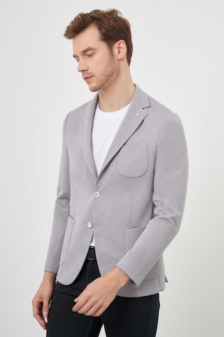 Morven Erkek Gri Örme Slim Fit Torba Cep Mono Yaka Spor Ceket 24ms002021100 Gri