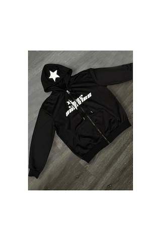 Tarzsokak Erkek Bordo Kapüşonlu Fermuarlı Sweatshirt Bordo