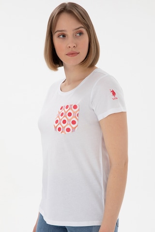 U.S. Polo Assn. Kadın Beyaz Bisiklet Yaka Tişört 50305832-VR013