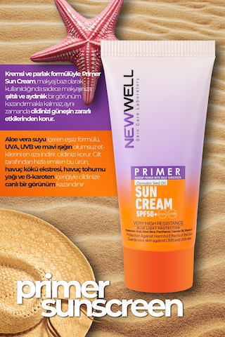 New Well Aydınlatıcı Etkili Primer Sunscreen SPF50+ 50 ML