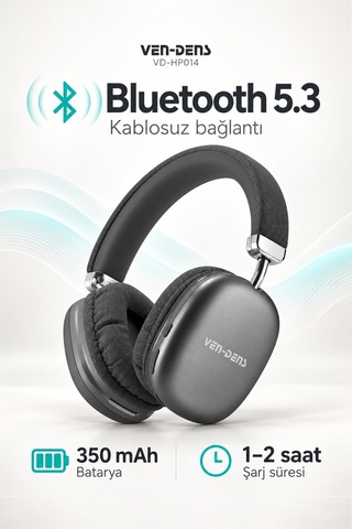 Ven-dens VD-HP014 Bluetooth 5.3 Kulak Üstü Kulaklık