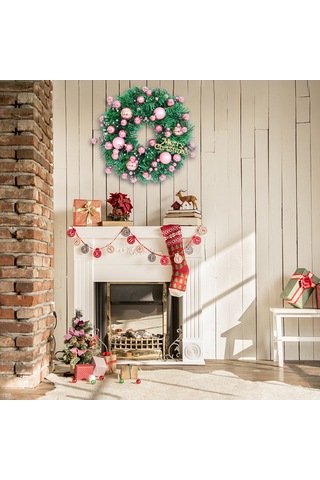 Yaozixa Noel Çörek 40cm Plastik Simülasyon Gül Süsü, Kırmızı Toplu Noel Dekorasyonu, Kapı Asısı, Mağaza Otel Sahne Düzeni