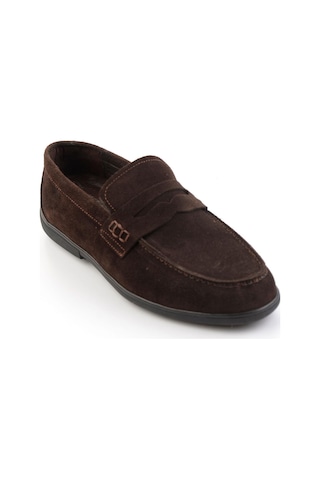 Kahve Hakiki Deri Erkek Loafer Ayakkabı E01054408202 Kahve