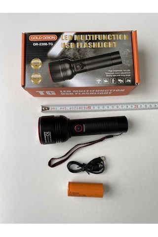 Gold Orion Tg Led En Güçlü Son Teknolojik Fener Siyah