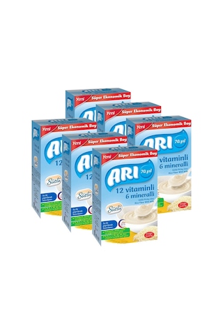 Arı 12 Vitaminli 6 Mineralli Sütlü 6+ Ay Pirinç Unu 6 x 500 G