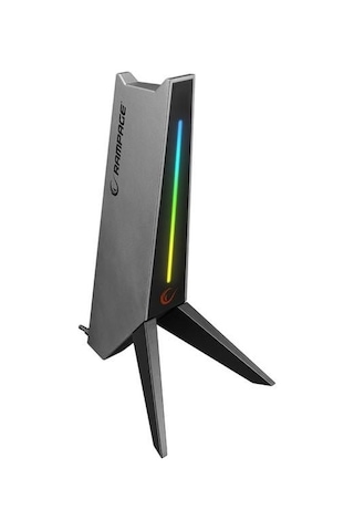 Rampage Rm-h20 Gri Rgb Işıklı 2 Usb Port Gaming Kulaklık Stand