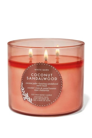 Coconut Sandalwood Büyük Mum 411 G Beyaz Coconut Sandalwood Büyük Mum 411 G Beyaz