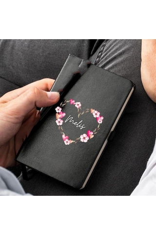 Sevgiliye Özel Kalp Tasarımlı Hediye Deri Not Defteri