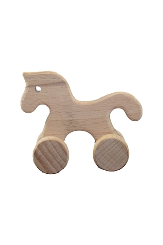 Cwwtoys Dost At Boyasız Ahşap Hayvan Figürü, Masif Kayın, 18 Ay+