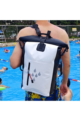 Su Geçirmez Sırt Çantası-25l Büyük Kapasiteli Pvc Suya Dayanıklı Çanta - Yüzme, Dalış, Trekking, Kamp Ida-erkek Ve Kadın 25l Spot Gri