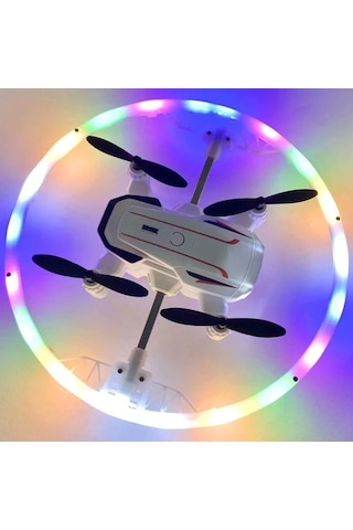Katlanabilir Mini Bk2 Drone Optik Akışlı Led Işıklı Tek Tuş Kalkış Katlanabilir Tasarım Rc Uzaktan Kumandalı Drone - Beyaz