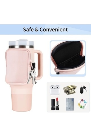 Trendooze Linjinxu 40 Oz Bardak Fermuarlı Cep Tasarımı, Parlak Yeşil Diğer