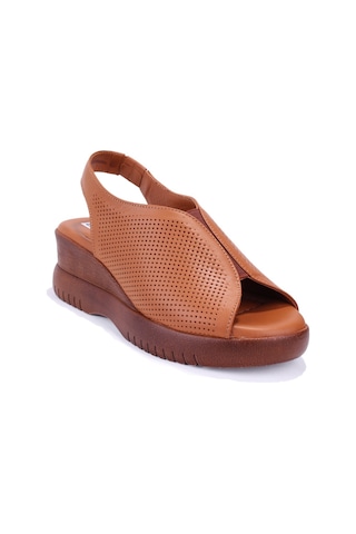 Dagoster Dza07-9972521405 Taba Günlük Ortopedik Deri Kadın Sandalet Taba