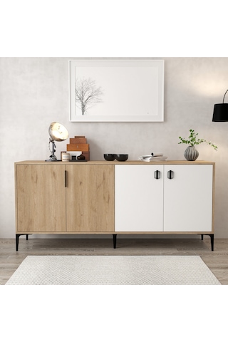 4003 Neva Konsol 180 Cm Sepet - Beyaz Tv Ünitesi - Yemek Odası - Kahve Köşesi Sepet