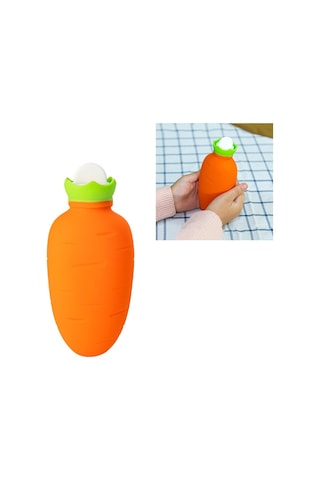 Havuç Şeklindeki Silikon Su Enjeksiyonu Ilık Su Torbası Kış Sızdırmaz Ve Patlamaya Dayanıklı El Isıtıcı Turuncu