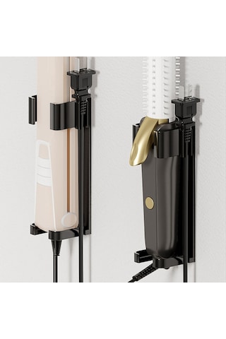 Xurunkeji Saç Kıvırma Makinesi Alüminyum Duvara Monte Tutucu Düzenleyici Depolama Rafı Çeşitli Kıvırcık Saç Çubuklarına Uygun Gri Gri