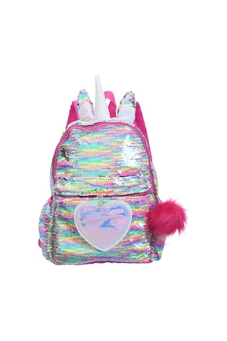3 Adet/takım Sequins Unicorn Sırt Çantası Moda Kız Glitter Okul Açık Vizon
