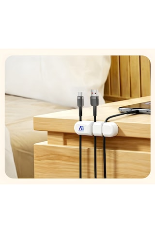 Apollobell Acp07-020 Ab 3 Yuvalı Bilgisayar Kablo Klipsi Ve Silikon Kablo Tutucu Düzenleyici.