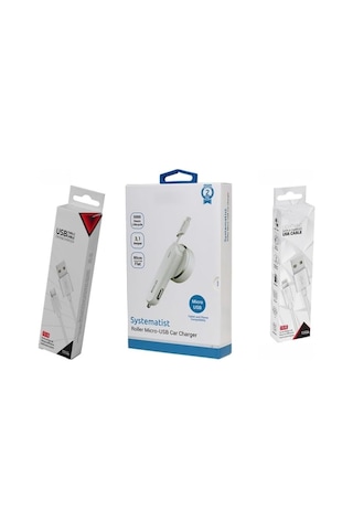 3.1a 15watt Araç Şarj Aleti Micro Usb Kırılmaz Kablo + Lightning İle Uyumlu Kablo Hediyeli + Type-c Kablo Hediyeli Tüm Telefon Girişlerine Uyumludur