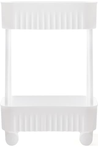Arnilloo İki Katlı Tekerlekli Banyo Rafı - Beyaz - 45x27x17 Cm Renkli