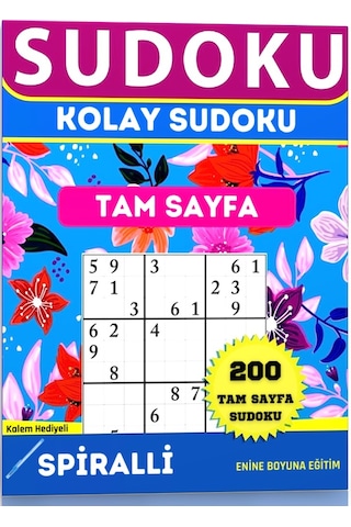 Kolay Sudoku Tam Sayfa 200 Süper Sudoku Kalem Hediyeli
