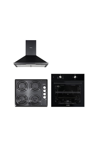 Kumtel B66-S2 - KO-410 BF - DP6-S Siyah Ankastre Set