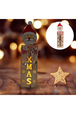 Noel Işıklı Süsler Noel Baba Kardan Adam Ren Geyiği Ahşap Noel Gece Lambası Masa Süslemeleri Noel Ev Dekorasyonu İçin