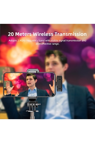 Lemestar Akıllı Gürültü Azaltmalı, Tip-c Bağlantılı Kablosuz Yaka Mikrofonu - M10 2.4ghz, Canlı Yayın İçin, Siyah