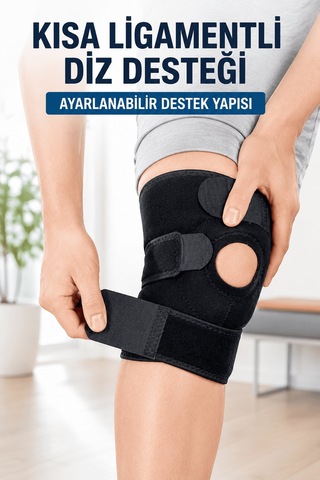 Ayarlanabilir Kısa Ligamentli Dizlik Açık Diz Kapağı Spor Ve Günlük Kullanım Düz Renkli