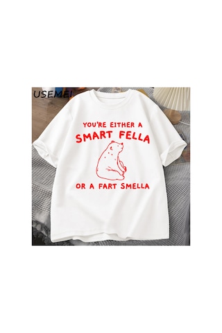 Tarzsokak Eğer Bir Akıllı Adam T Shirt Kadın Erkek Retro Karikatür T-shirt Pamuk Ayı Garip T Shirt Raha 2997 Beyaz