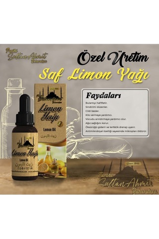 Limon Yağı 20 Ml %100 Doğal Katkısız Uçucu Bitkisel Yağ 20 ML