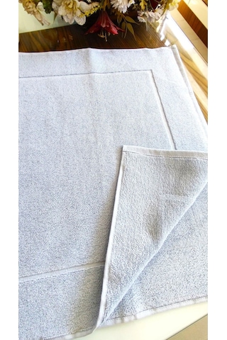 3.lü Set 50x90cm. Büyük Lüks Ayak Havlusu, Ayak Paspası, Havlu Paspas, Banyo Ve Lavabo Paspası Mavi