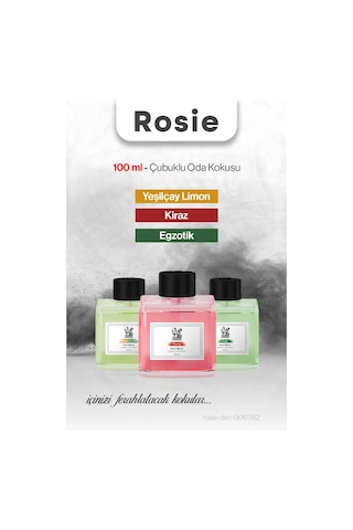 Yeşilçay Limon, Egzotik Ve Kiraz 3'lü 100 Ml Çubuklu Oda Kokusu Fresh