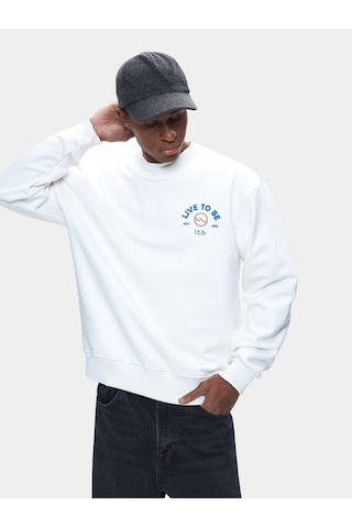 Ltb Beyaz Sweatshırt Beyaz 2XL