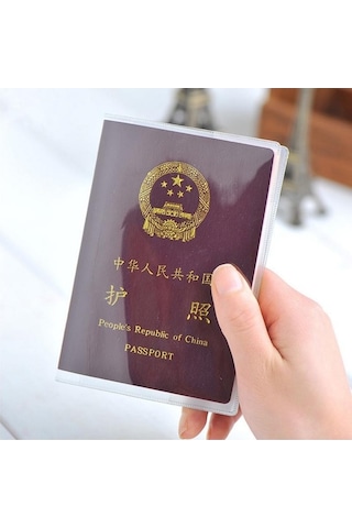 Trendooze Tutucu Tutucu Su Seyahat Şeffaf Pvc Pasaport Kimlik Kılıfı Kılıf Kartı Kapak Geçirmez Cüzdan Beyaz At Beyaz