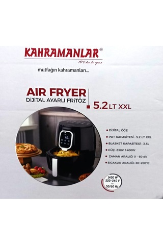 Kahramanlar XXL Dijital 5.2 L Air Fryer Fritöz