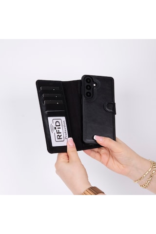 Samsung Galaxy S26 Uyumlu Manyetik Hakiki Deri Cüzdan Kılıf ,cüzdan Taşımaya Son, Kredi Kart Yuvalı, Rfıd Güvenlik Diğer